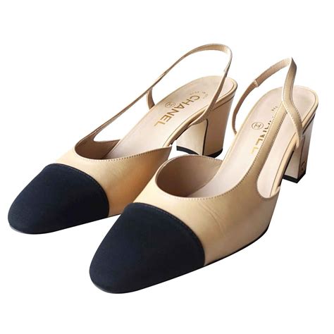 chanel pumps beige|Chanel slingbacks for sale.